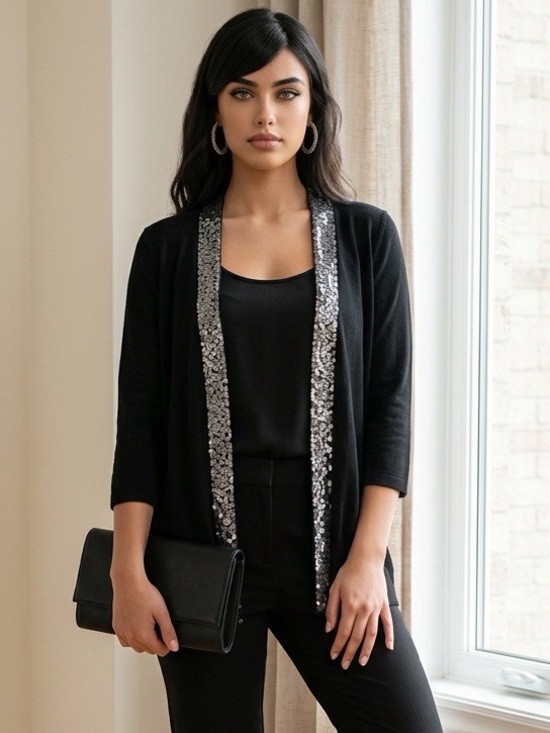 Express Jackets & Blazers - Women's Express Black Cardigan Jacket Size Medium GUC